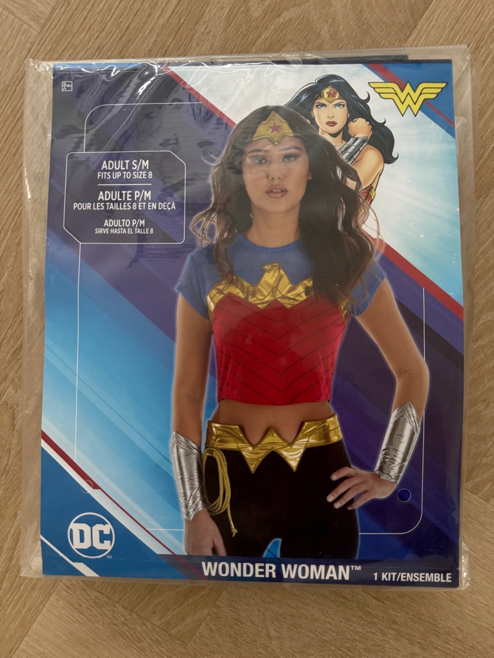 DC Wonder Woman Costume Top and Accessories - Red, Blue, Gold, Silver